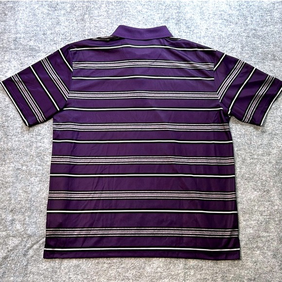 Ben Hogan Mens XL Purple Striped Golfâ Polo Shirt Performance Moisture Wicking - Picture 4 of 10